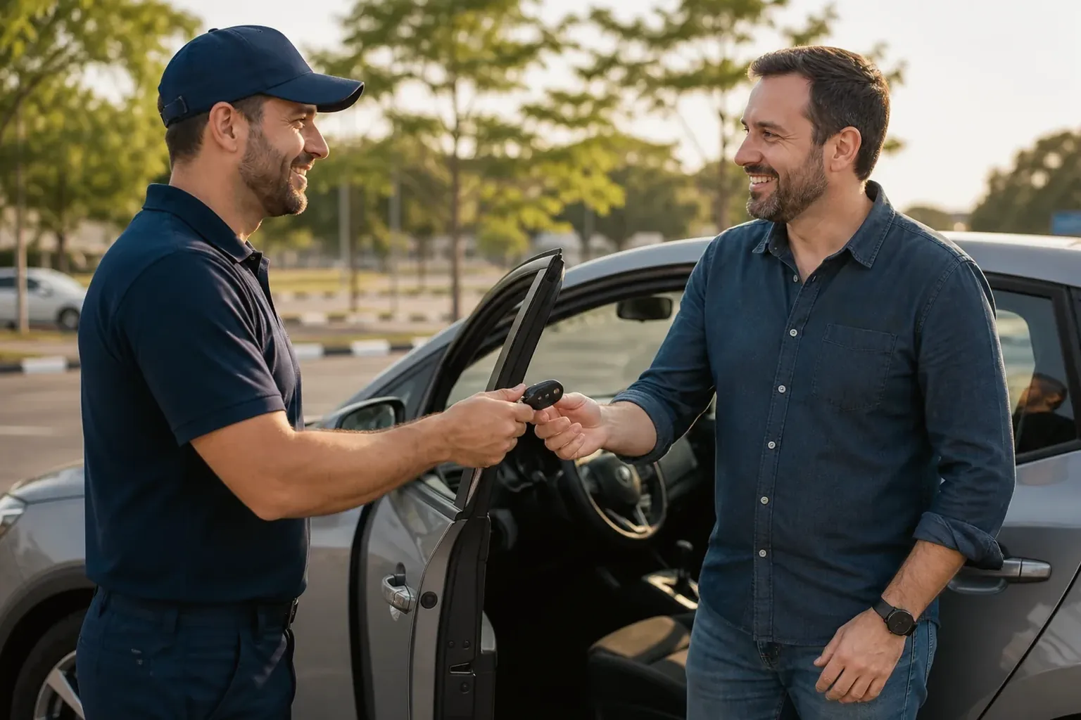Chaveiro de Itaperuna realizando a abertura de um carro.